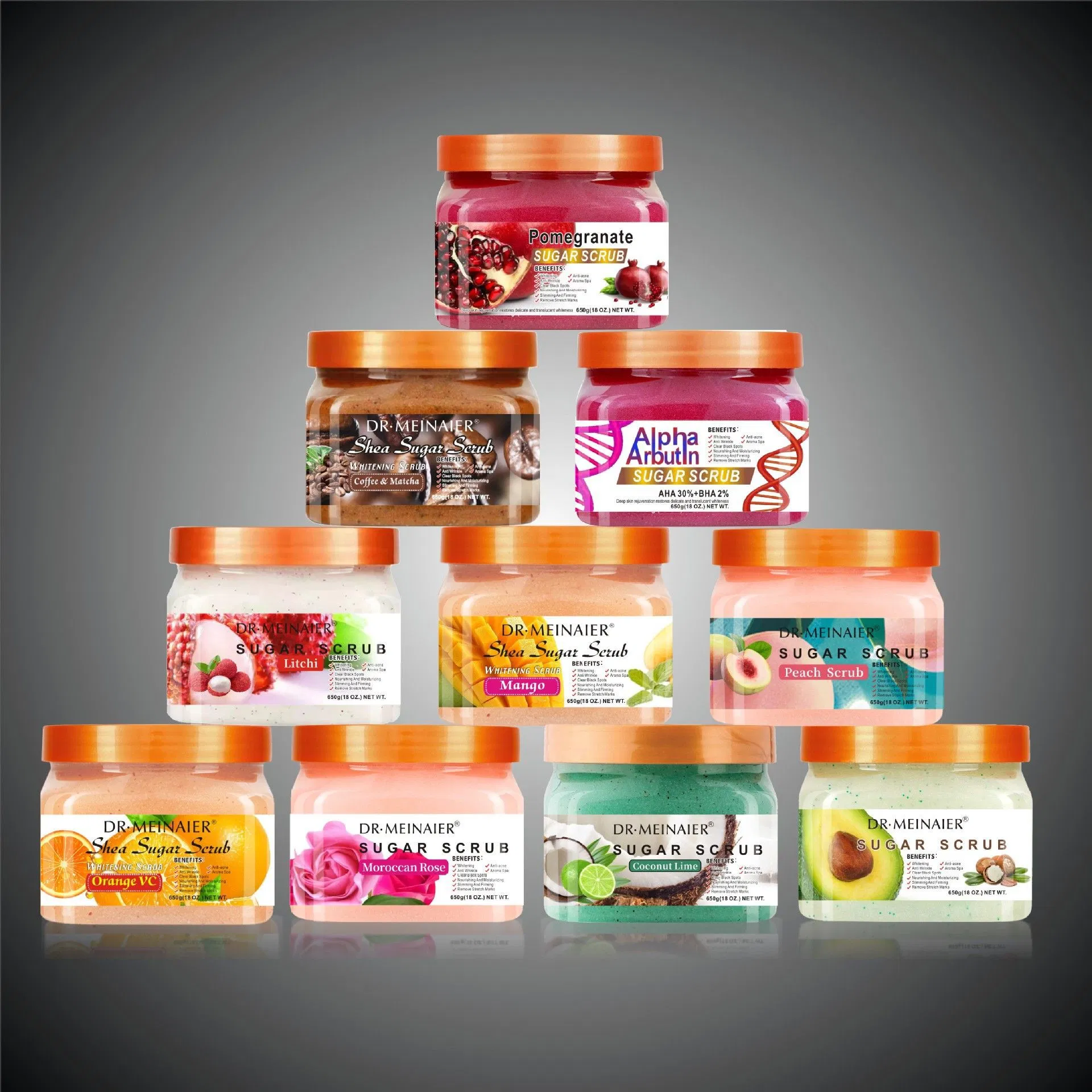 Natural Sugar Scrub Shea Butter Hydrating Exfoliating Bath Salt Face Body Whitening Scrub