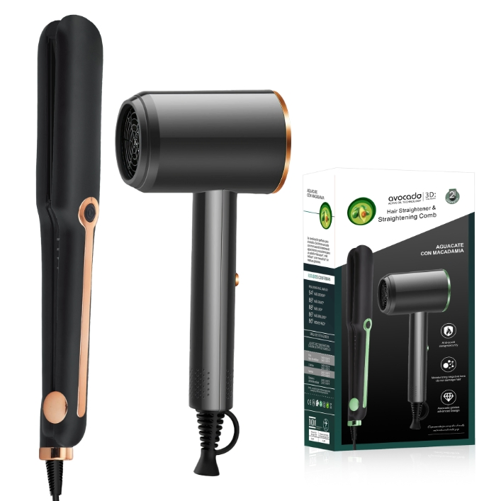 Multi-Functional Hair Styling Set — 2-in-1 Straightening and Curling Comb