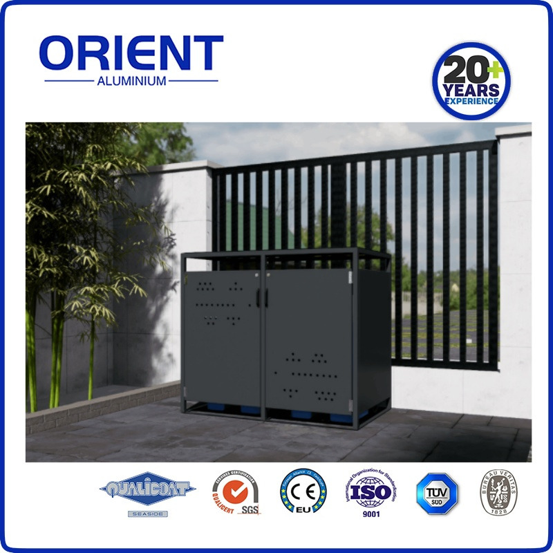 Garbage Bin Shed Stores 2 Trash 3 Trash Cans Classified Aluminium Storage
