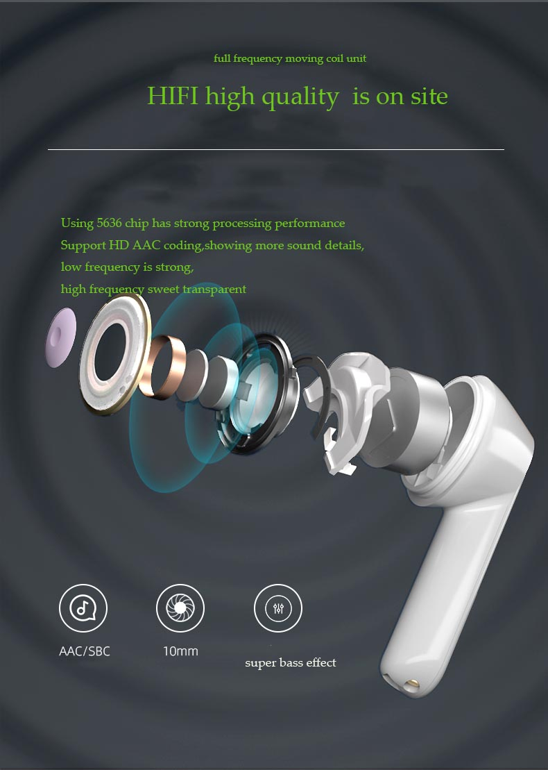 Беспроводные наушники YUOKO Sport TWS с шумоподавлением