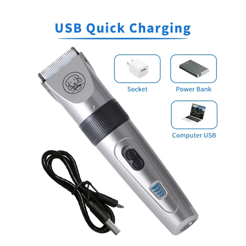 Wholesale Customization Ceramic Blade Powerful Rechargeable Professional Dog Hair Clippers Grooming Pet Clippers