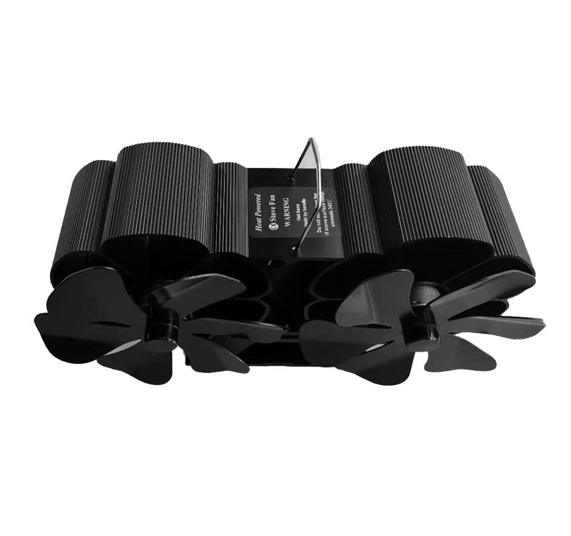 Hot Selling Chimney Duct Wall Mounted Thermal Power Fan, 12 Blade Double Head Stove Fan in Stock