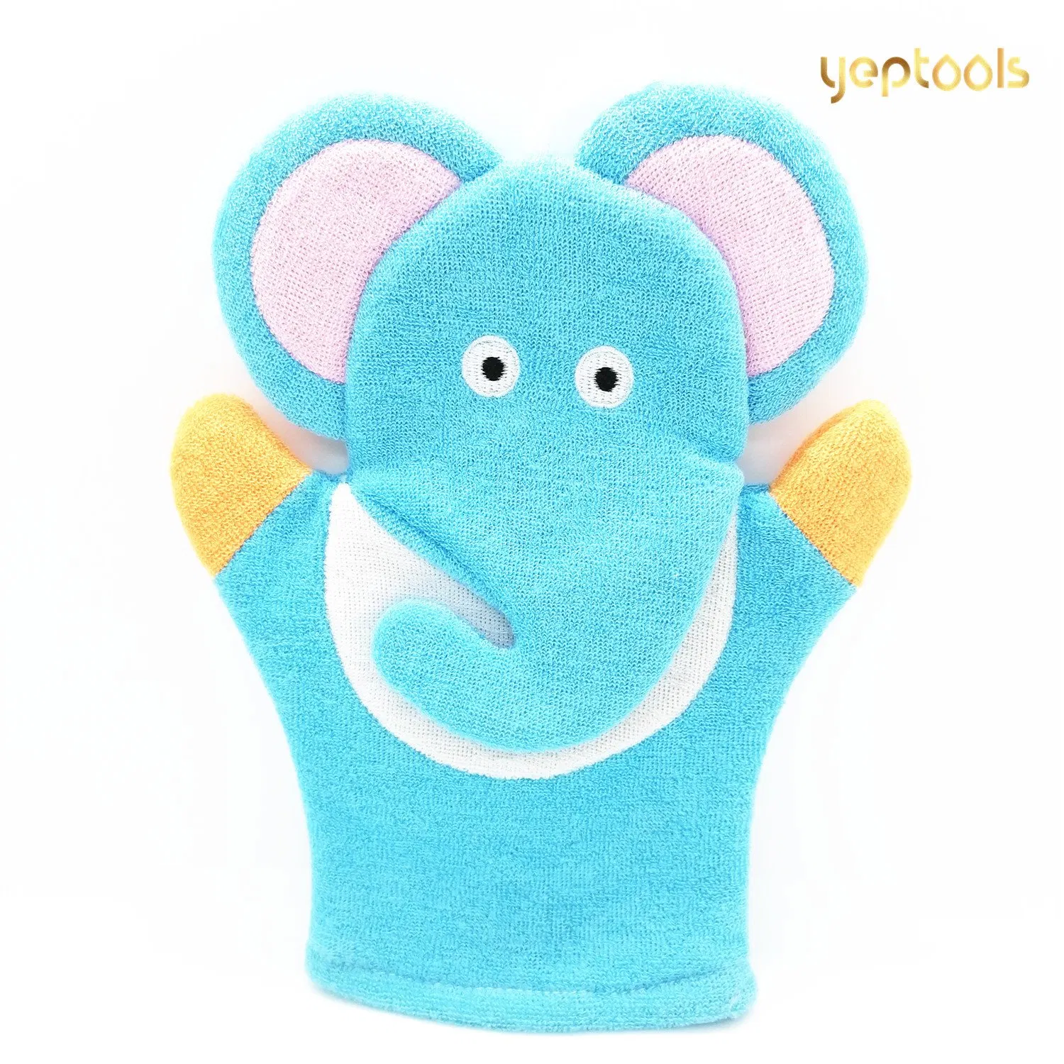 Bath Wash Mitt Cartoon Terry Cloth Animal Elephant Hand Puppet Baby Wash Cloth Bath Mitt Bath Towel Shower Gloves for Children Bath Toy