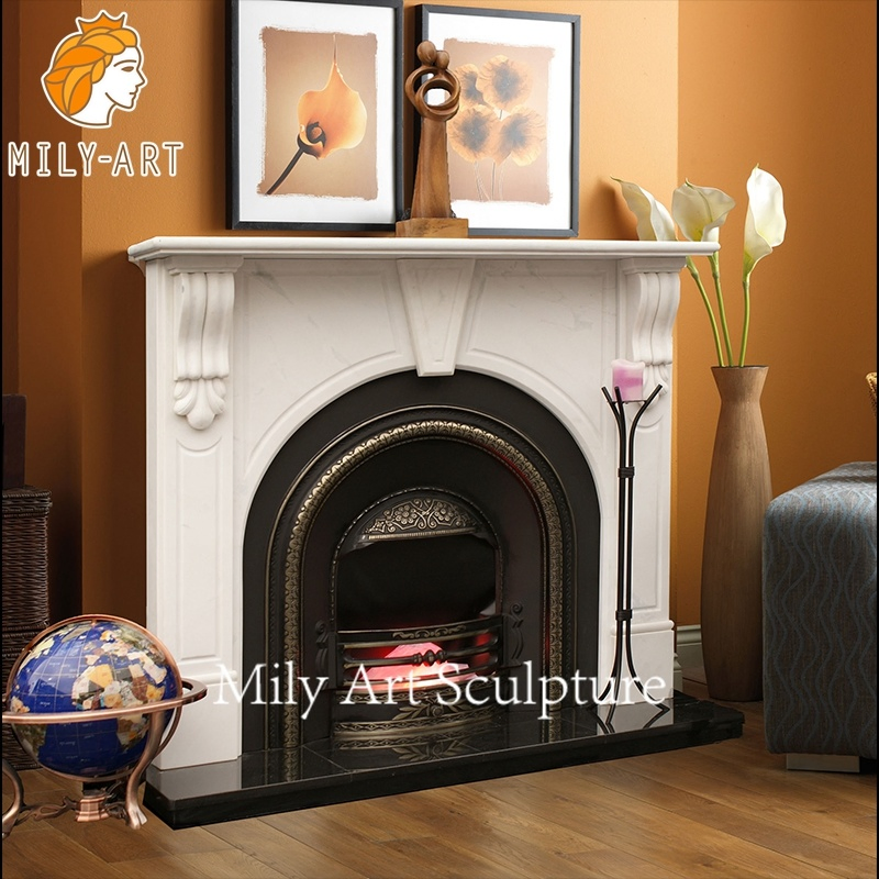 High Quality Indoor Onamental Natural Stone Marble Fireplace