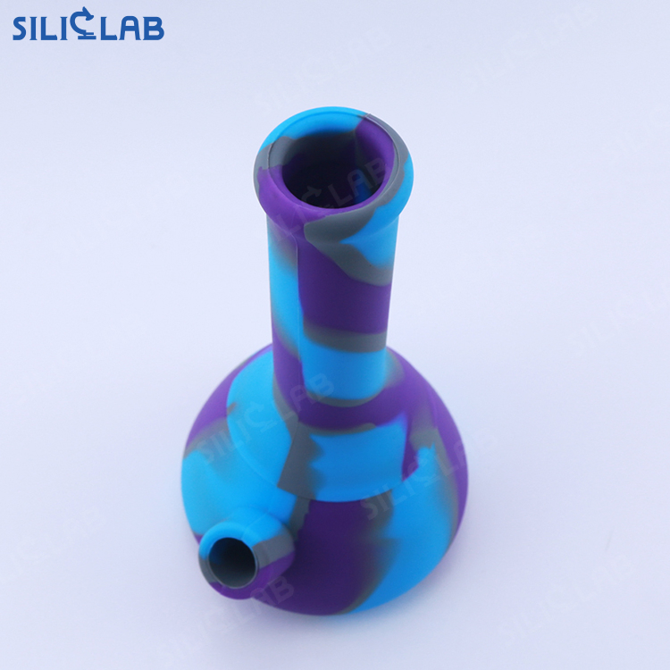 8.5 Inch Silicone Bubbler Water Pipe Detachable Two Parts Beaker Base Straight Smoking Mouth Smoke Filter Pipe