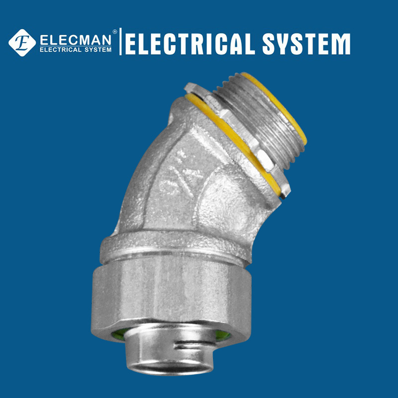 UL Certicificate Malleable Iron Liquid Tight Connector 45° Angle Type