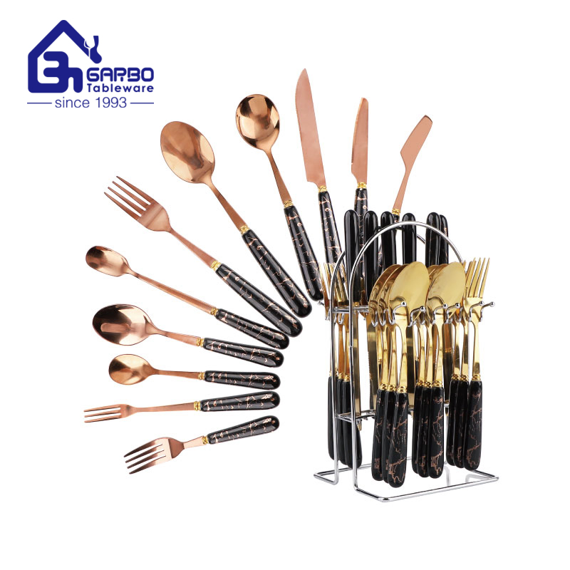 Western Popular Black Ceramic Handle Electroplated 410 Stainless Steel Butter Knife Pizza Knife Cheap Stainless Steel Flatware Restaurant Home Dinnerware Table
