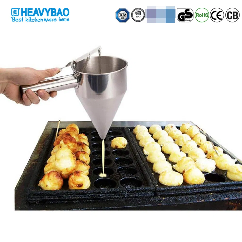 Heavybao Stainless Steel Cone Cake Batter Dispenser Cooking Tools Pour Funnel