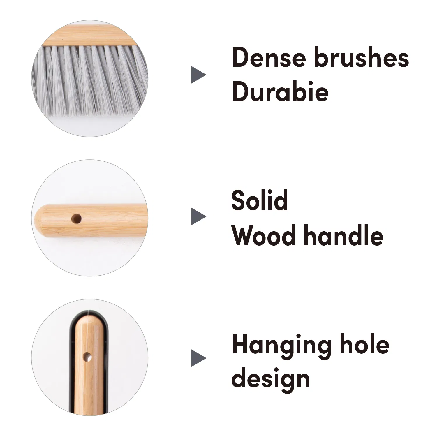 Dustpan and Brush Set with Bamboo Handle Small Broom and Dustpan Set