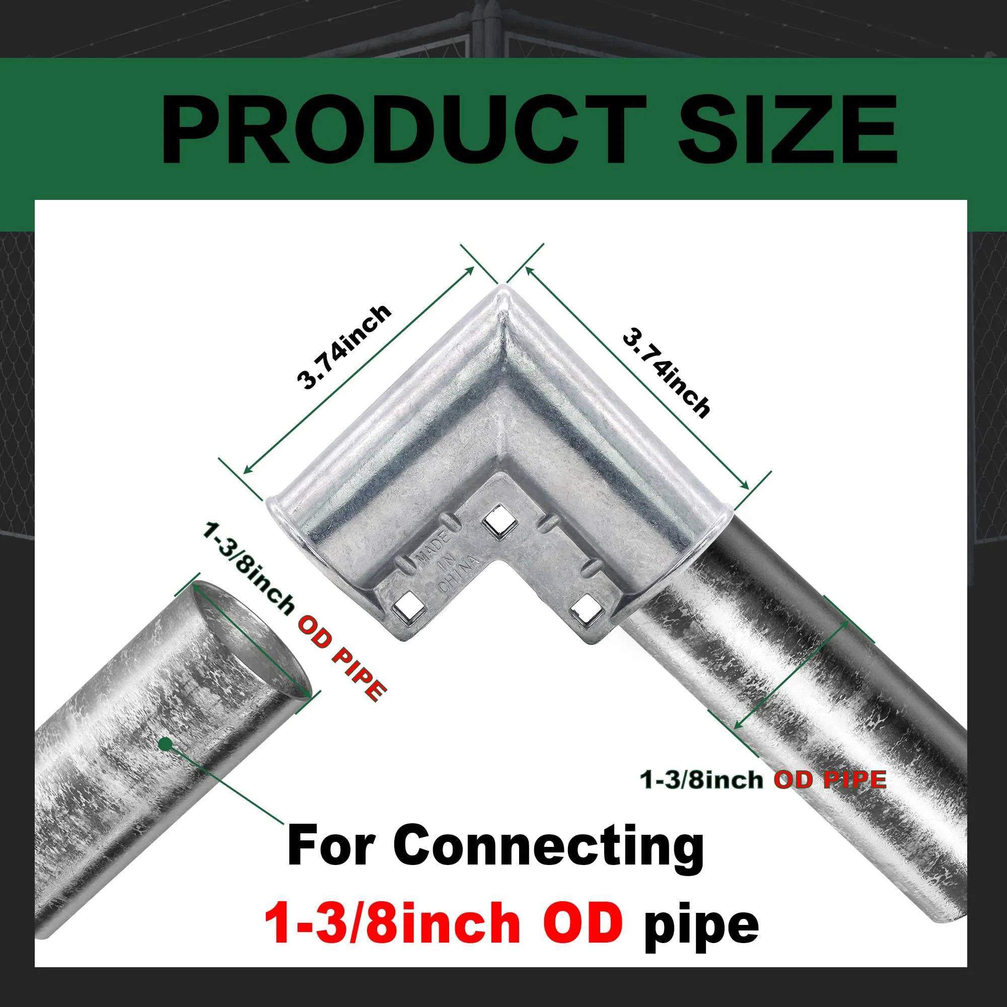 Galvanized Chain Link Fence Top Bottom Gate Corner Elbow