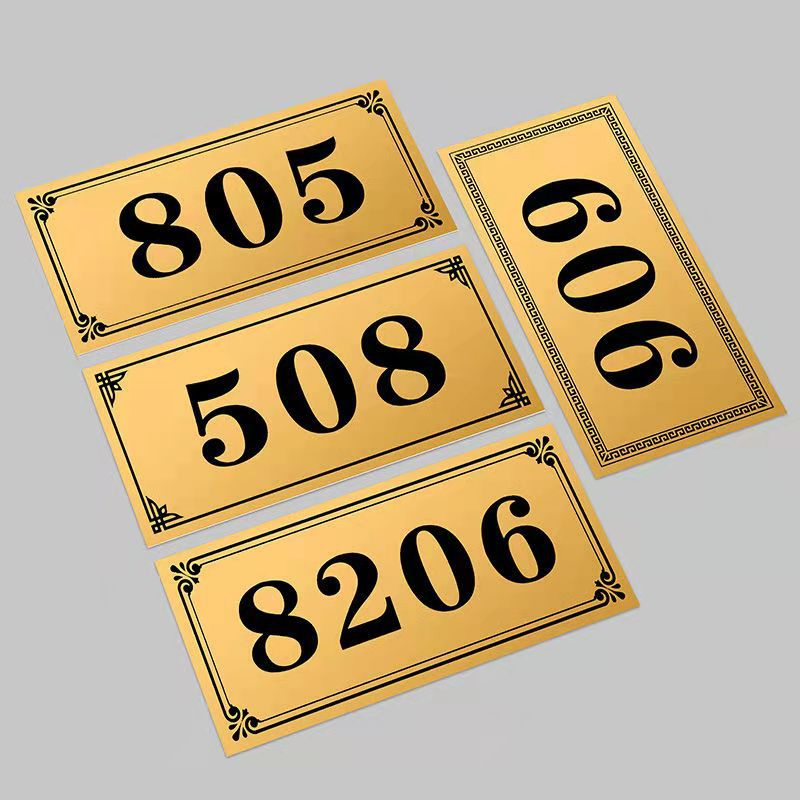 Metal Brass Room Number/ Tenant Unit Number Name Door Plate Signs