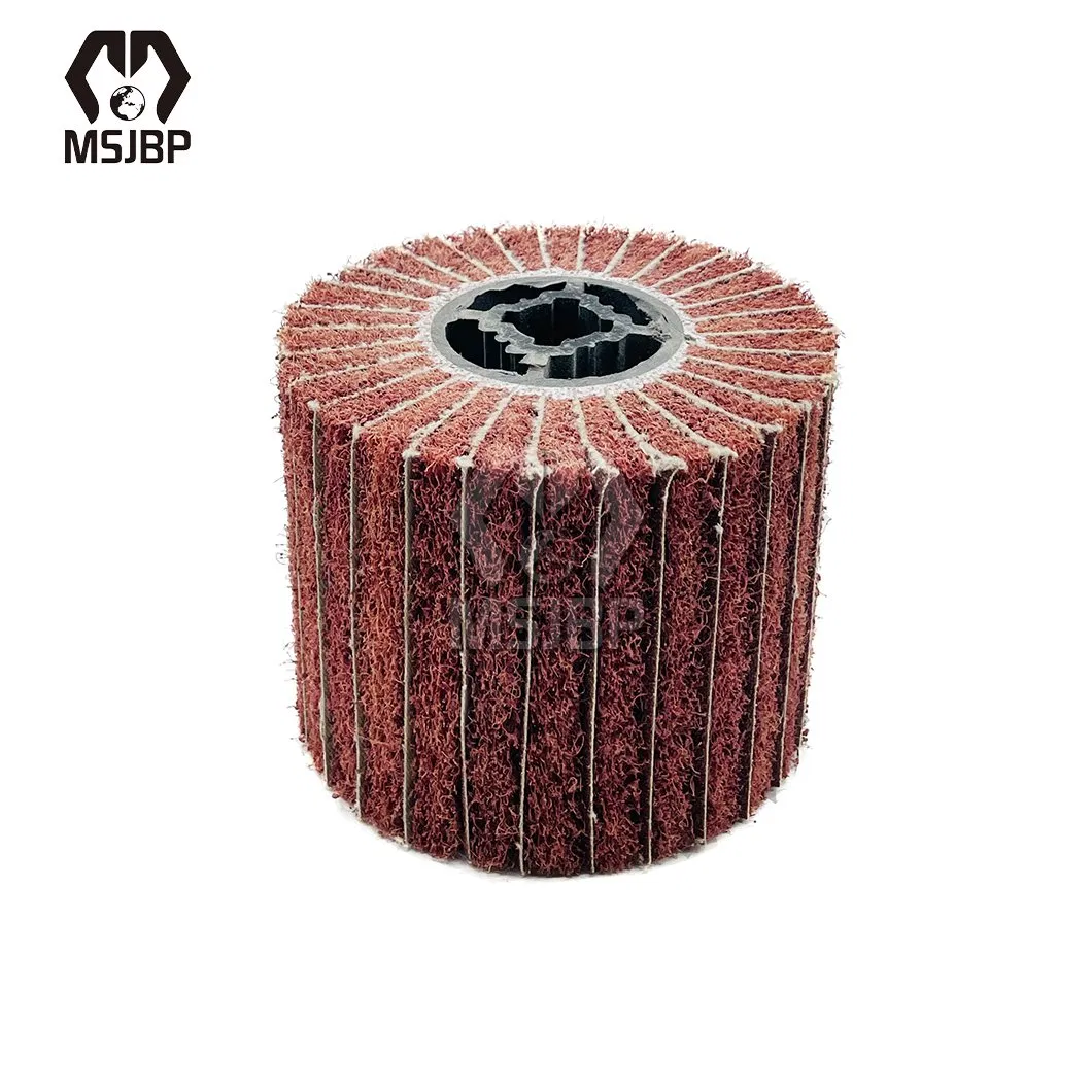 Msjbp Polishing Brush Wheel China Wholesalers 19mm 50mm 76mm 25mm Inner Bore Non-Woven Interleafed Cloth Flap Brush