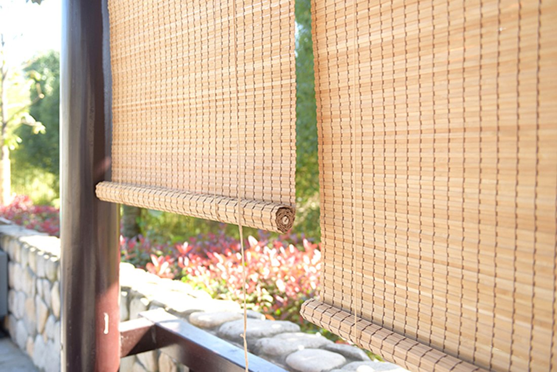 a-50 High Privacy Window Curtains of Natural Bamboo