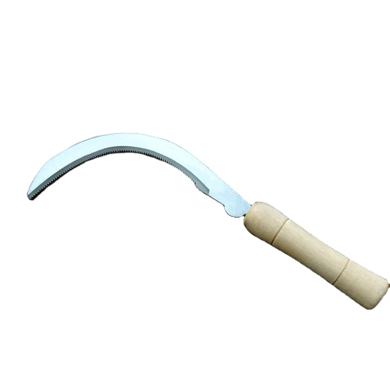 Hight Quality Wooden Handle Cane Knives Agriculture Sharp Farming Sickles with Handle Sickle Knife