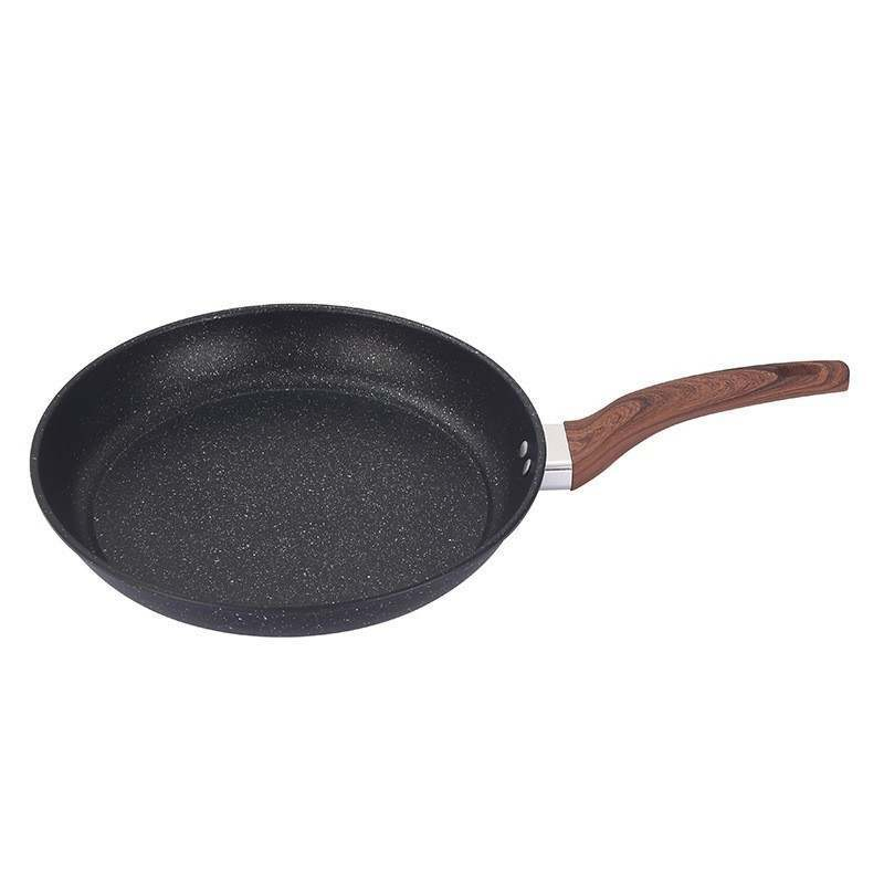 Wooden Handle Flat Bottom Non-Stick Pan Household Multifunctional Cookware Zihe Kitchen