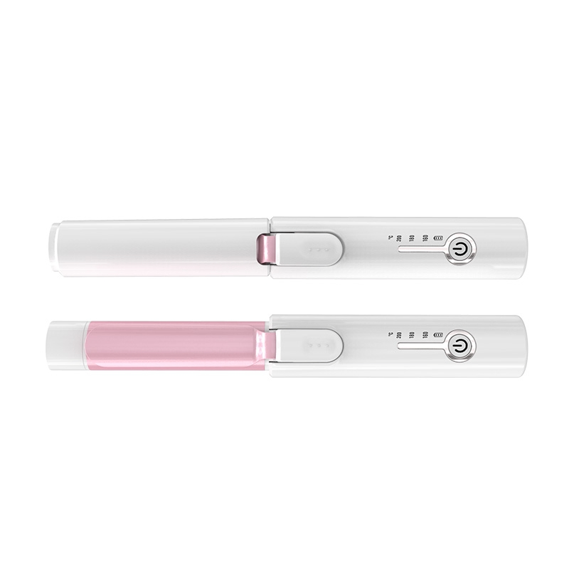 Mini Portable Pocket Straightening and Curling Iron 2-in-1 Wireless Rechargeable Curling Iron