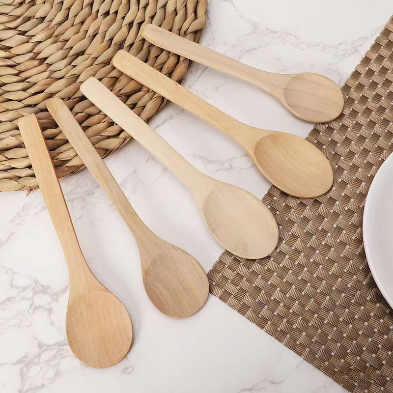 Biodegradable Natural Wooden Spoon for Soup Coffee & Ice Cream