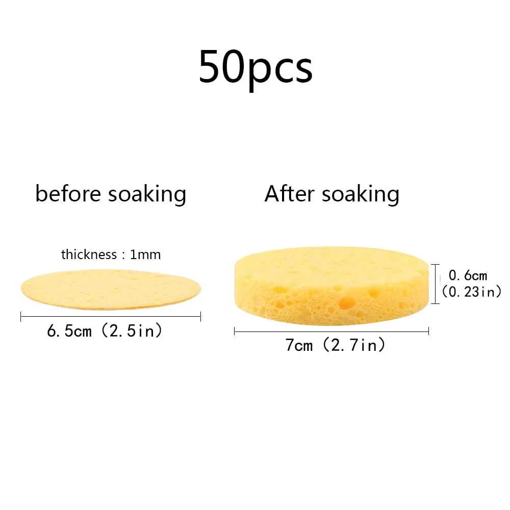 20 Count Compressed Facial Sponges Cellulose Reusable Soft Cosmetic Esponjas PARA Faciales for Professional Makeup Removal