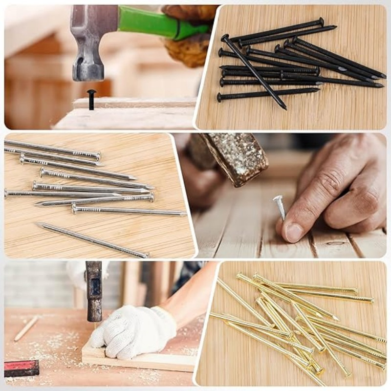 Various Sizes of Gold Hardware Nails Flat Head Nails Wood Nails Wall Nails Small Nails Picture Hanging Nails Finishing Nails Ordinary Nails for Hanging Pictures