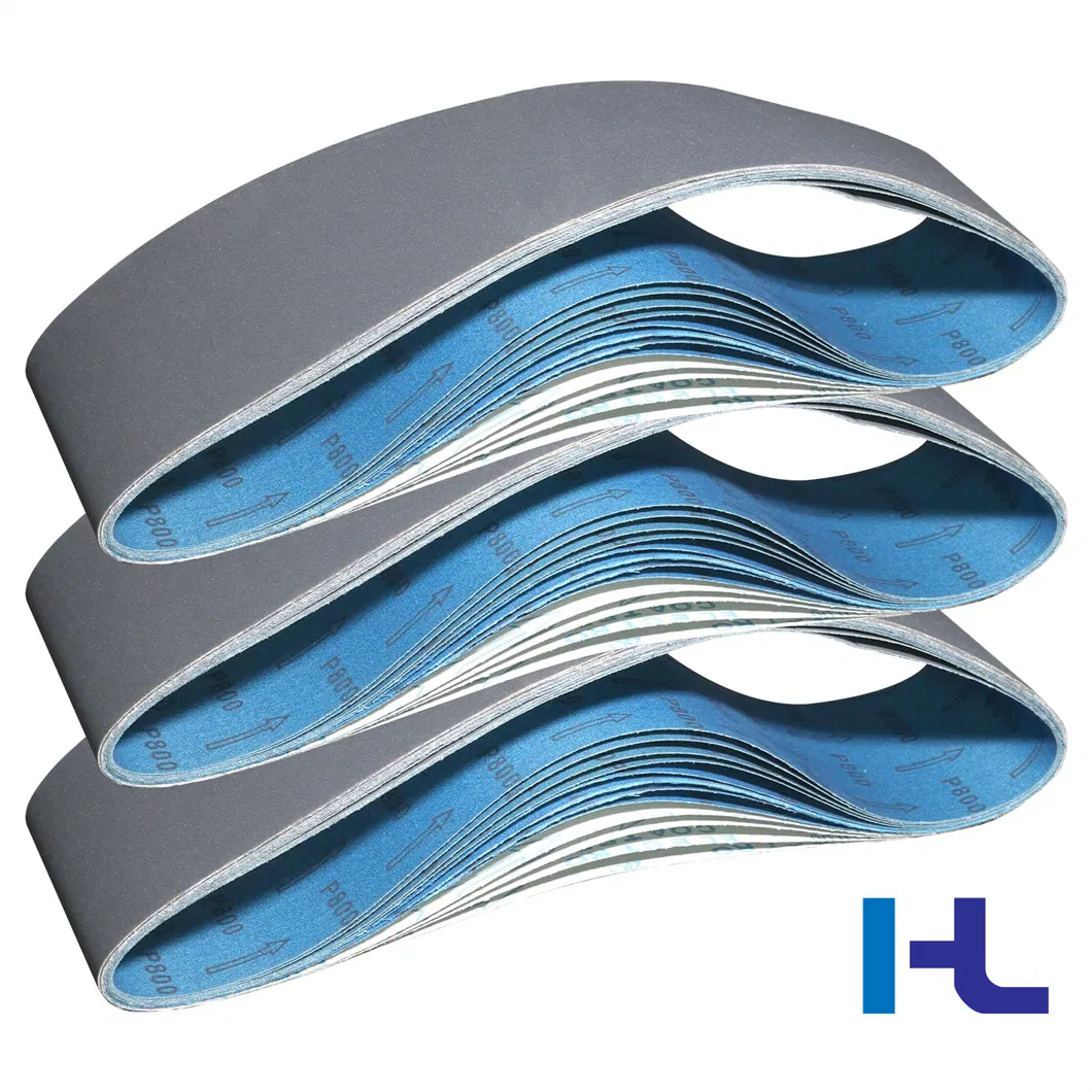 Grit 80 Silicon Carbide Abrasive Endless Sanding Belts for Polishing Wood Stainless Steel Metal Surface Grinding and Rust Removing