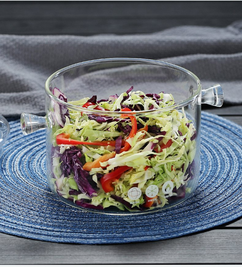 Large Size High Borosilicate Cooking Pot Fire Safe Pyrex Glass Soup Noodle Pot