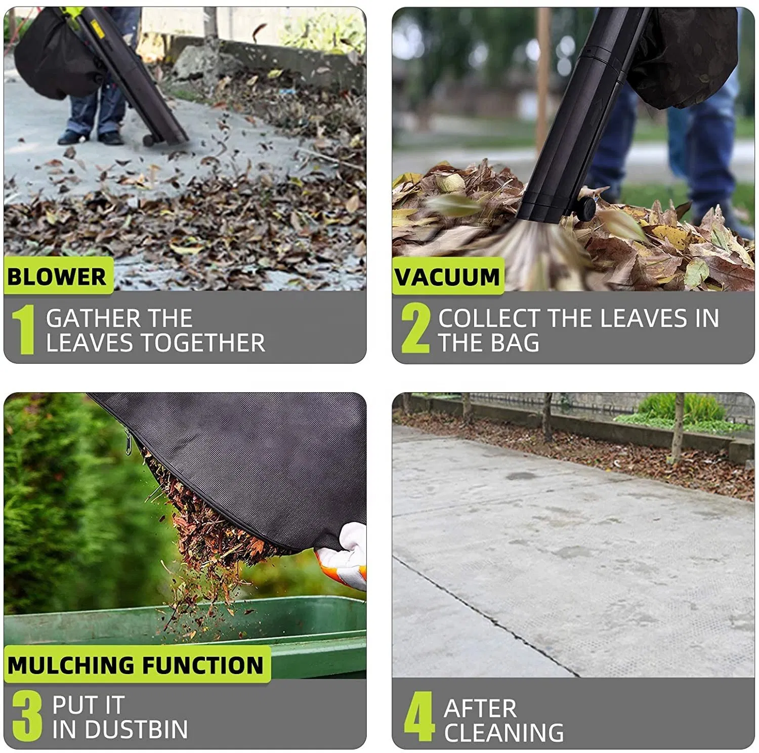 3 in 1 Best Leaf Blower Powered Electric Garden Blower with 2 Pieces Suction Tube