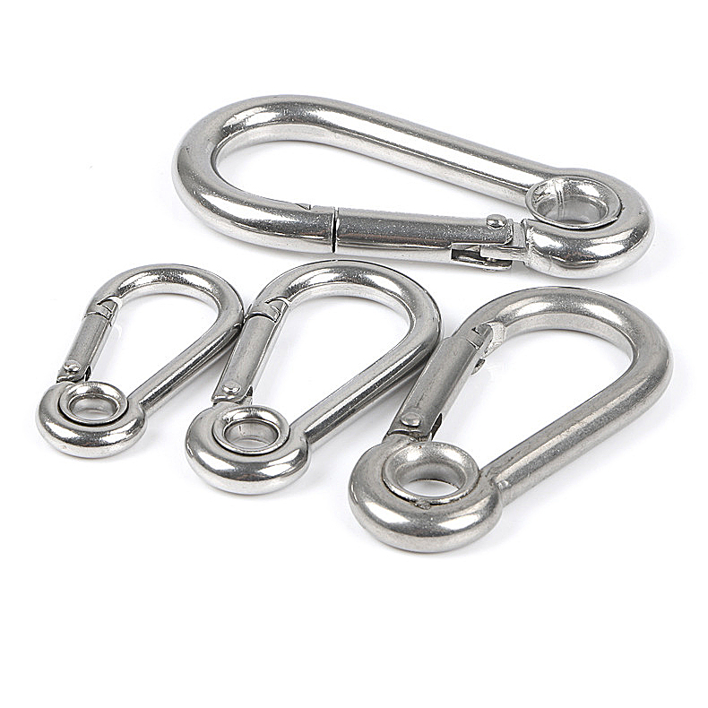 Stainless Steel Snap Hook Carabiner 5#, Climbing Button Carabiner