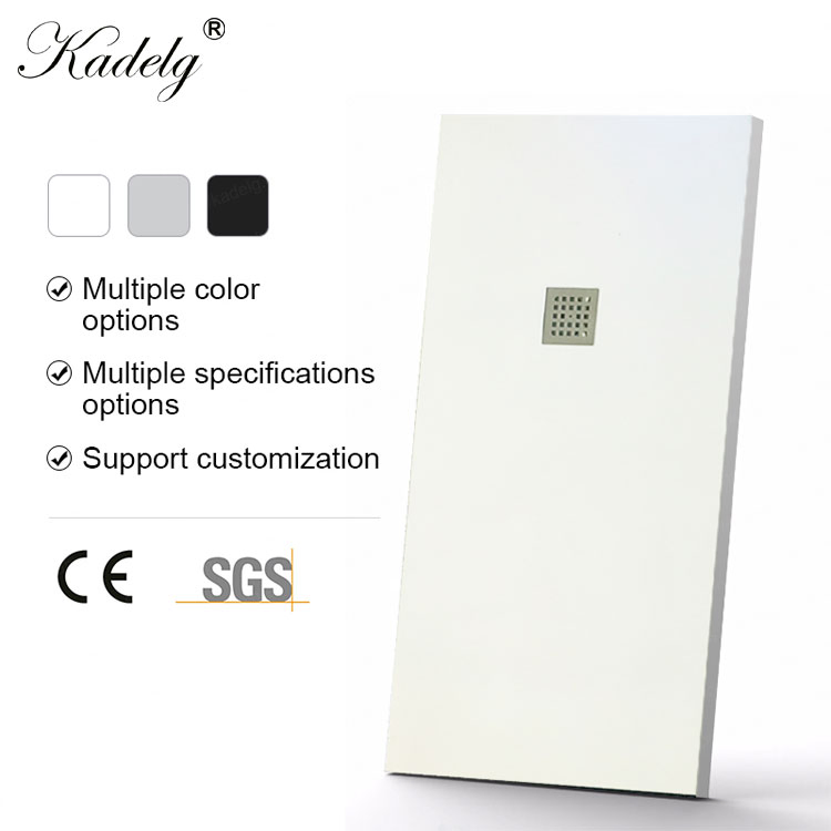 Modern Design Slip Resistant Textured Shower Tray Plate Grey Rectangular Resin Shower Base Pan