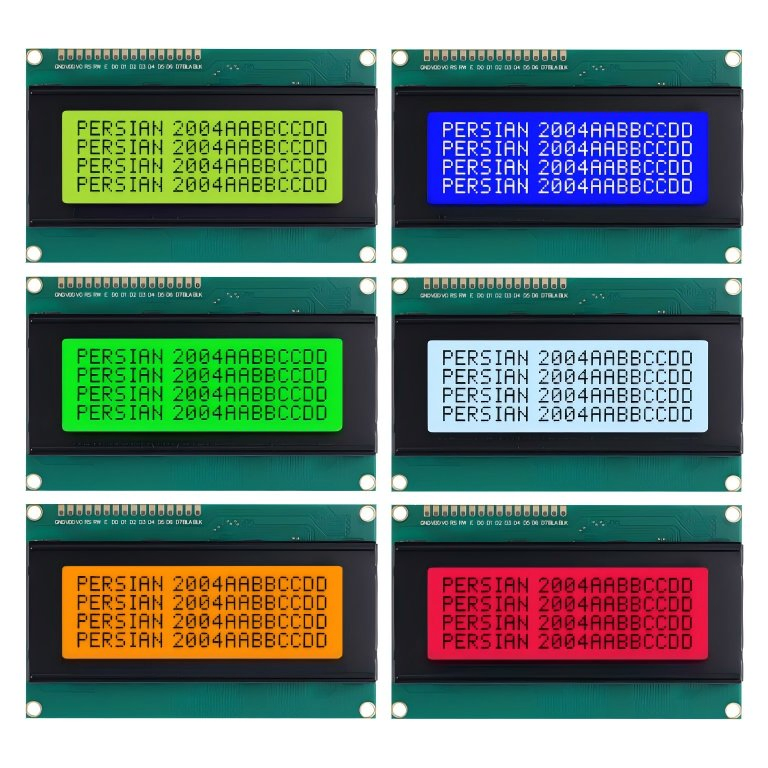 LCD модуль XNY2004A 20x4, жёлто-зелёный