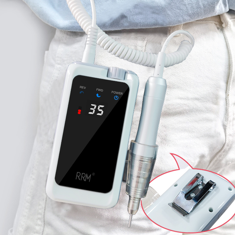 High Quality Strong Power Professional Desktop Portable Cordless Rechargeable 50000 Rpm Rrm-004 Manicure E File Nail Drill Machine