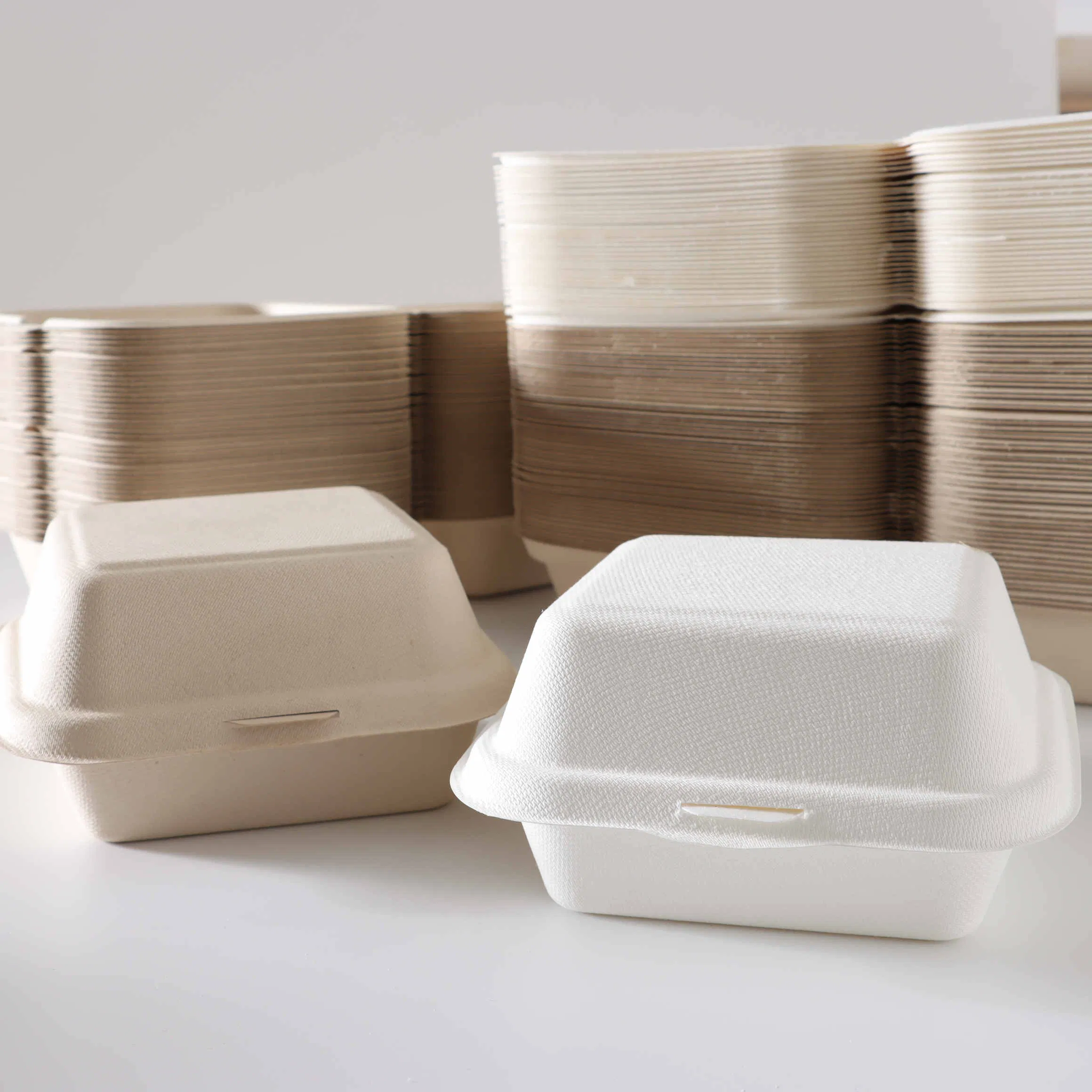 Wholesale Take-out Microwave Take-out Hamburger Boxes Paper Cutlery Food Containers