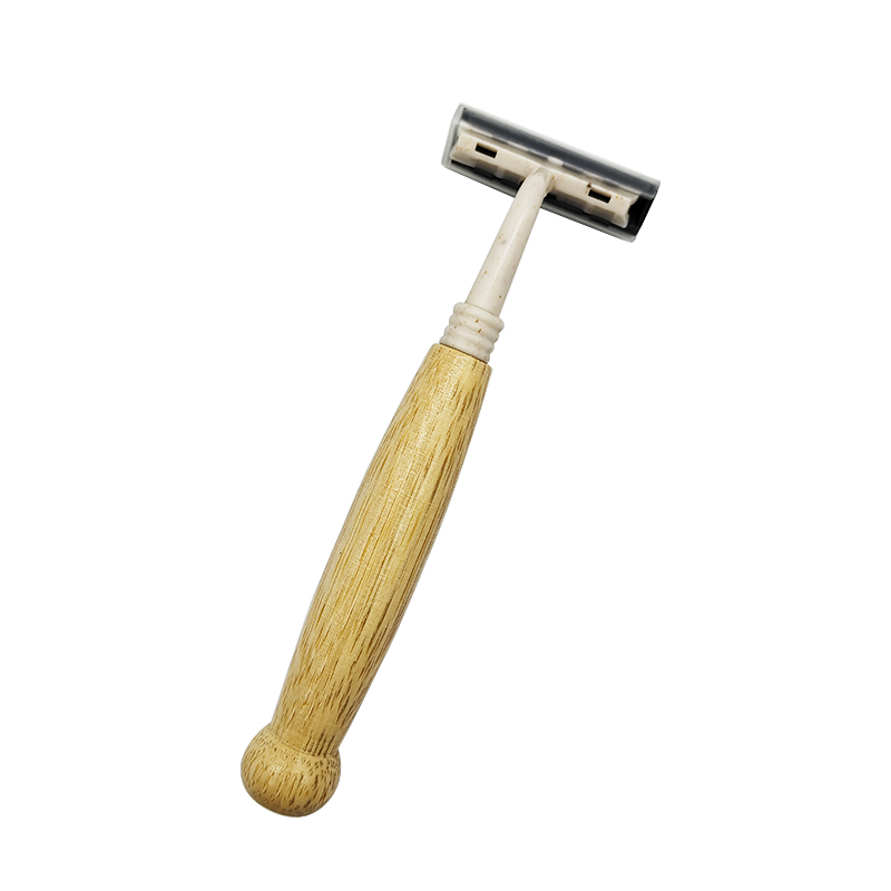 Custom Double Edge Safety Shaving Razor with Natural Bamboo Handle