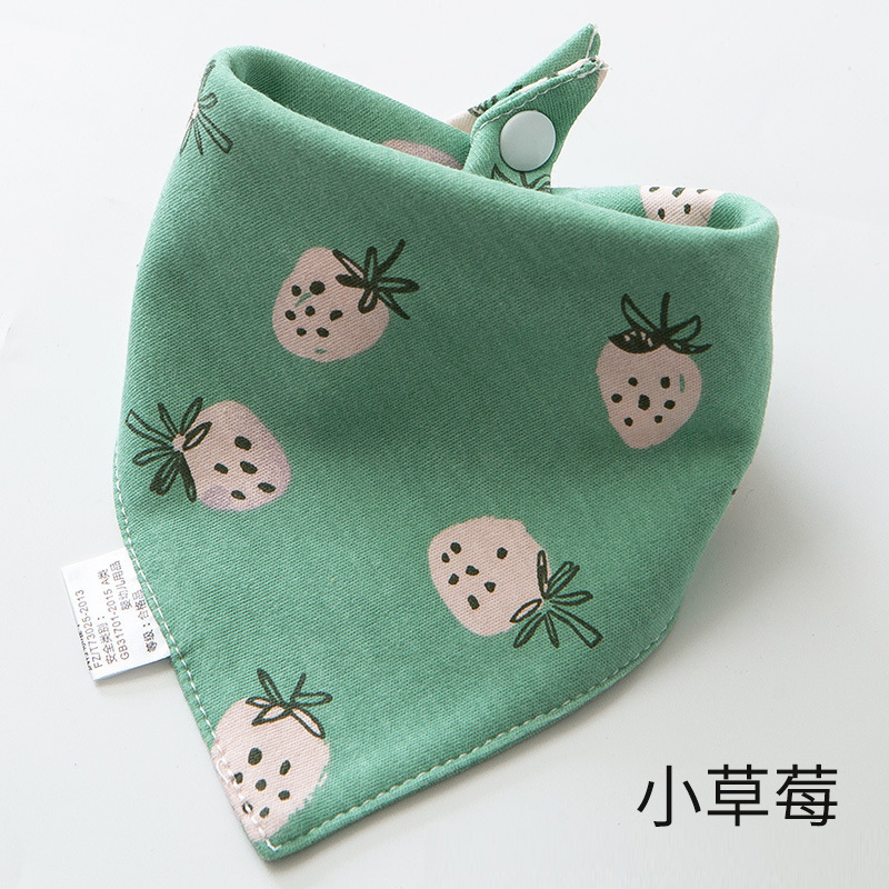 Baby Drool Bib Baby Triangle Bib Pure Cotton Double-Layer Buckle Newborn Bib Children's Anti Spitting Scarf
