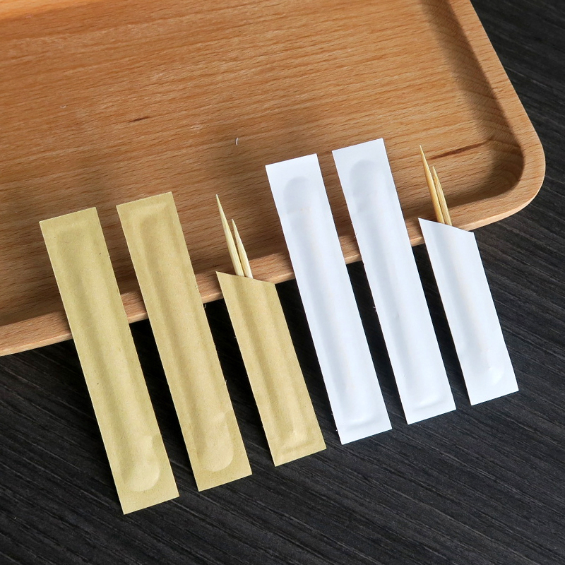 Custom Single Packed Toothpicks Disposable Individually Wrapped Bamboo Birch Wooden Mint Toothpick for Restaurant