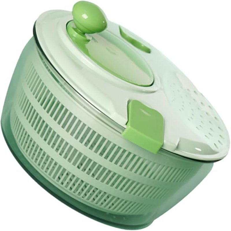 One-Handed Easy Press Large Vegetable Dryer Salad Mixer Lettuce Dryer Salad Spinner for Herb Berry Fruits