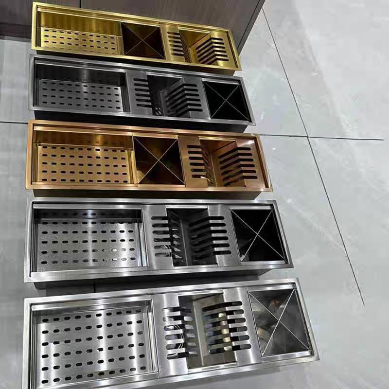 Stainless Steel Customized Kitchen Sink Dish Rack & Knife Rack with Drainboard Restaurant Kitchen Sink