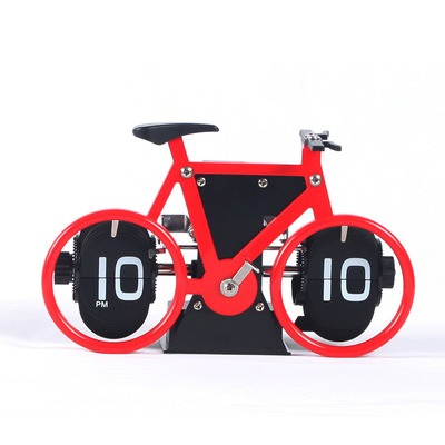 Bicycle Shaped Retro Seat Clock Automatic Flipping Clock Balance Mechanical
