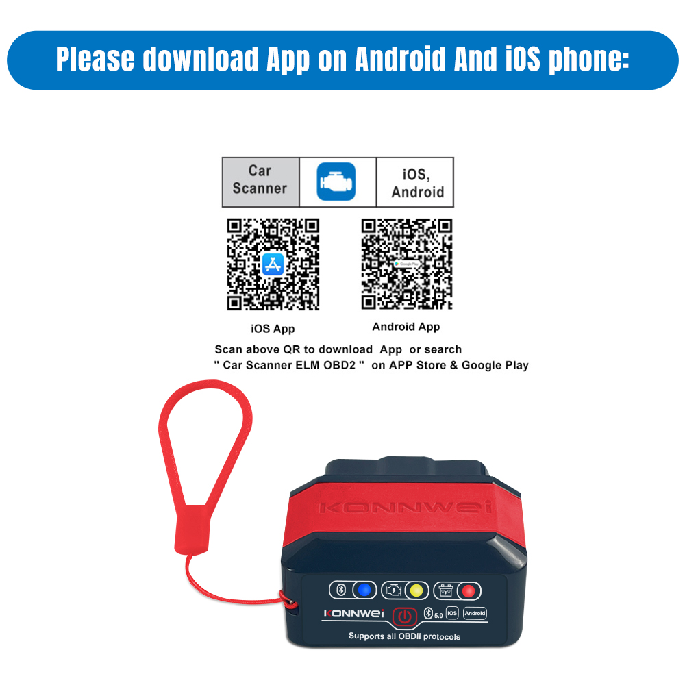 Автосканер OBD2 Konnwei KW905 WiFi для Android iOS