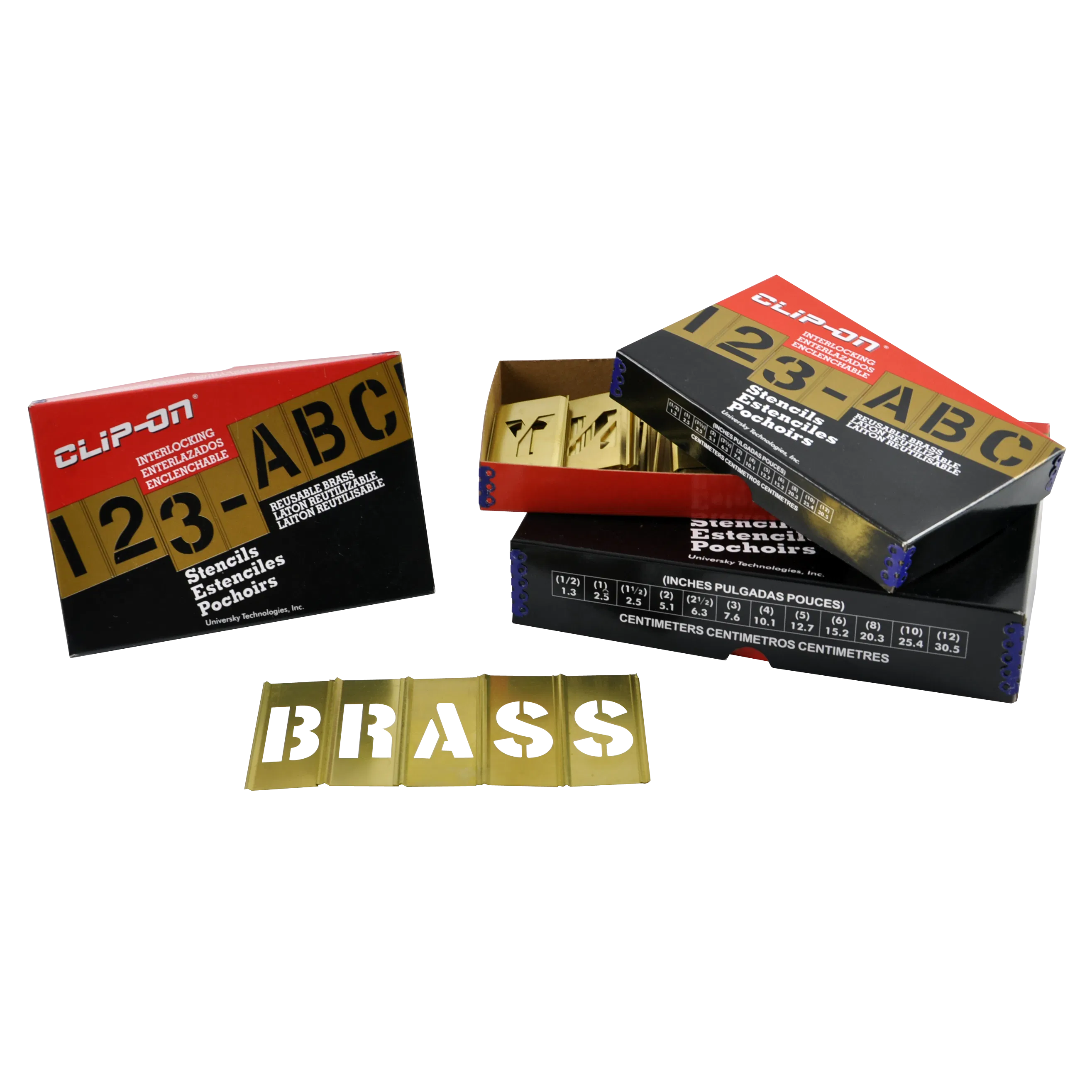 Латунные трафареты CLIP-ON для букв и цифр