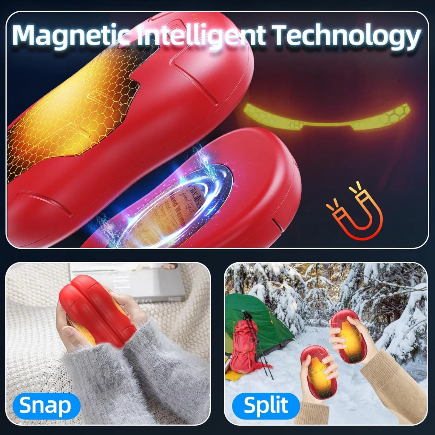 OEM Portable Reusable USB Hand Warmer Winter Gift Fast Heating Rechargeable Heater