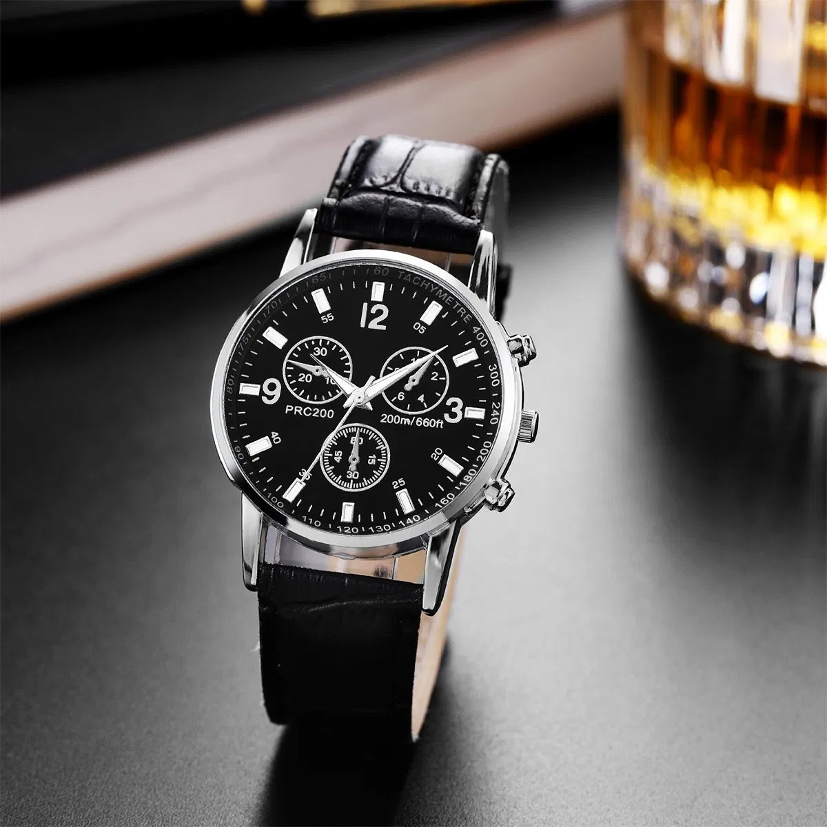 Sports and Casual PU Leather Men's Watch and Jewelry Set