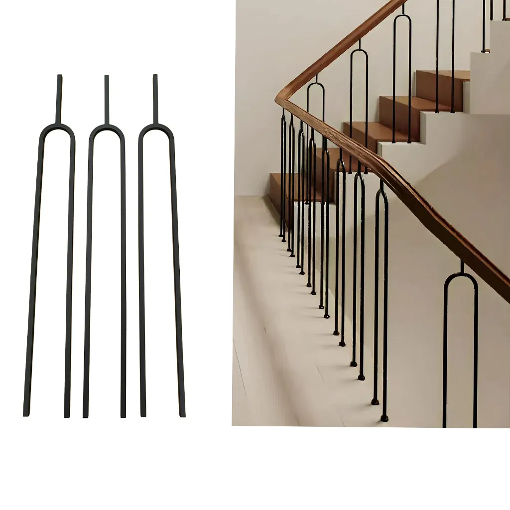 Factory Price Popular Black Gold 44-Inch Iron Balustrades of The Villa
