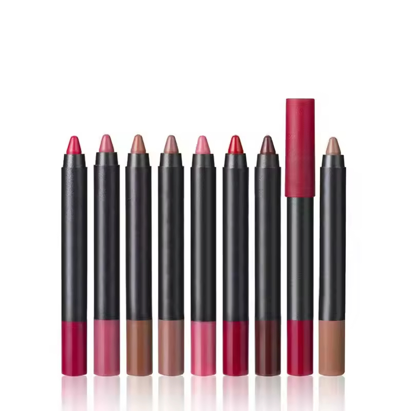 19 Color Lip Stick Kit Waterproof Matte Velvet Lip Liner Pencil Custom Private Label for Makeup Cosmetics No Logo