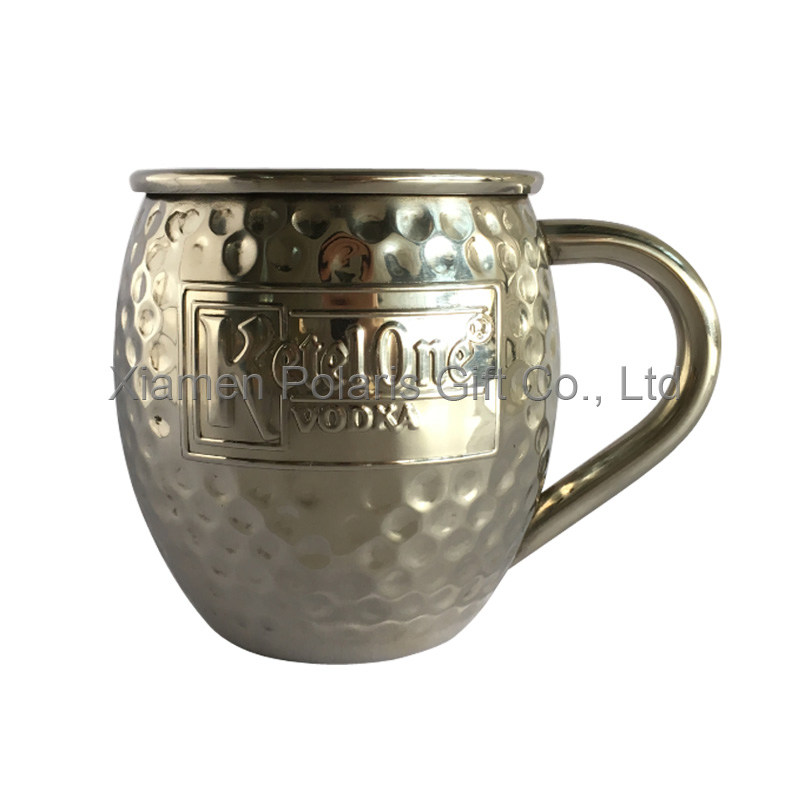 OEM Embossed Logo Hammered Moscow Mule Mug for Promotion Gift