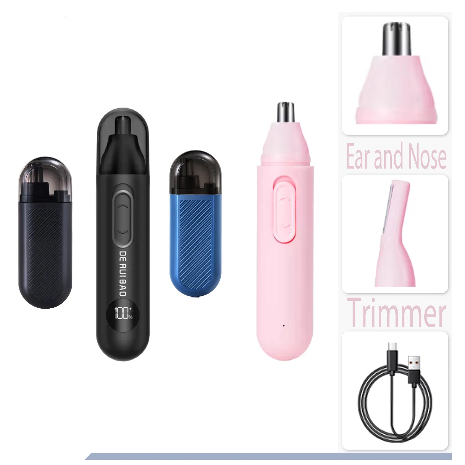 Smart LCD Personalized Care Tool Ear and Nose Trimmer