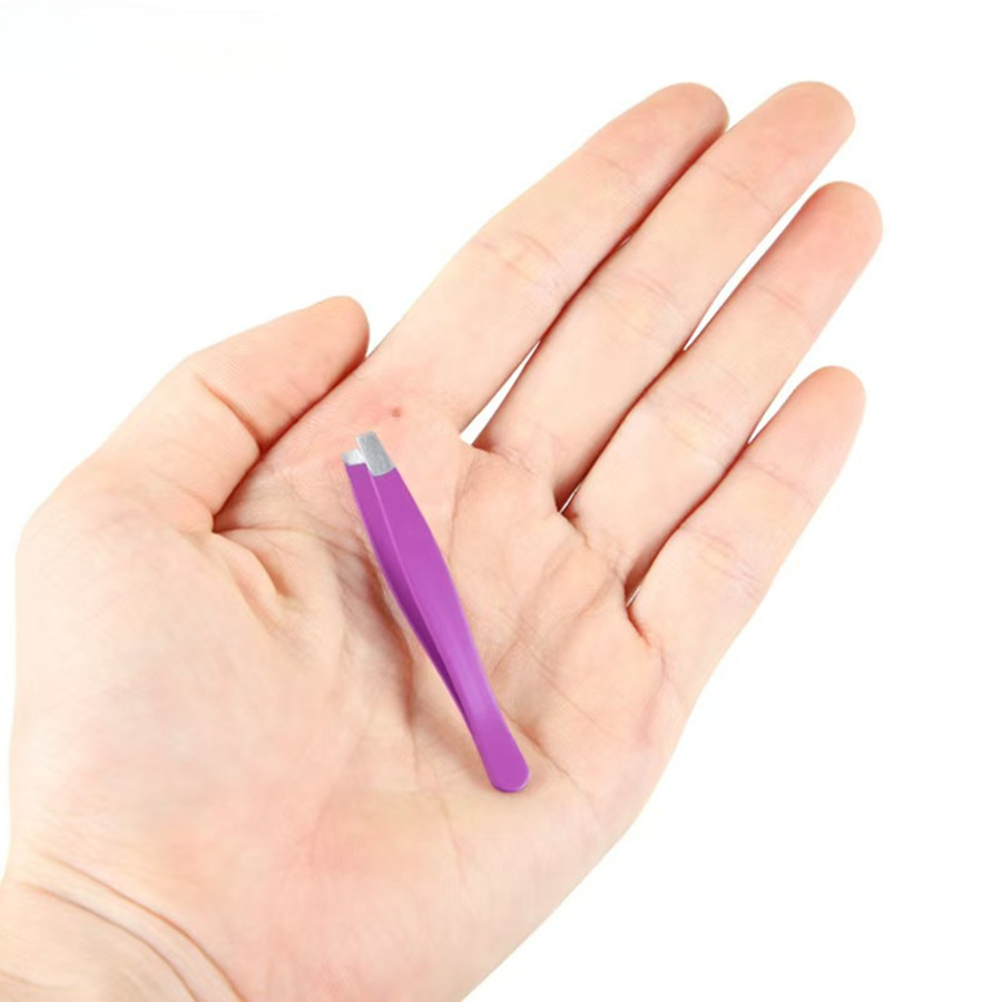 Printed Mini Multi-Purpose Angled Tip Precision Grooming Eyebrow Shaping Plucking Crafting Tweezers