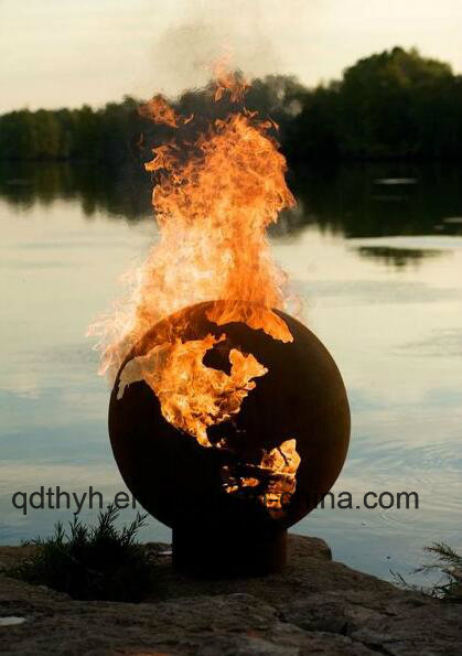 36inch Third Rock, Globe Shaped Steel Fire Pit, Fire Pit Ball