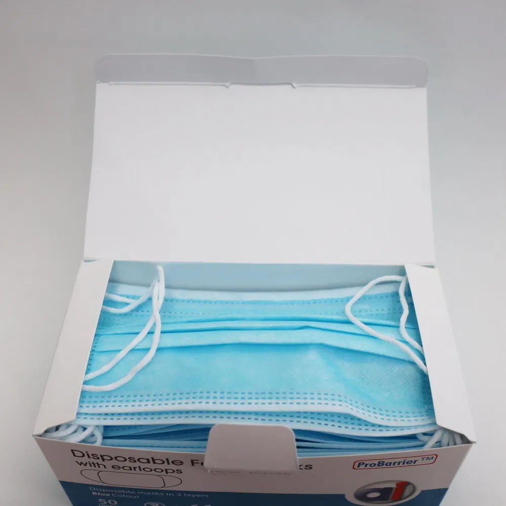 Disposable 3 Layer Non-Woven Masks with Earloops