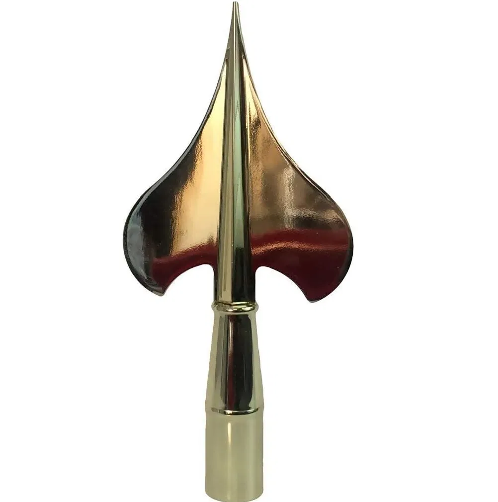 Customized Precision Metal Gold Brass Flag Pole Finial Staff Spear for Indoor Flagpole Topper Accessories Parts Decoration