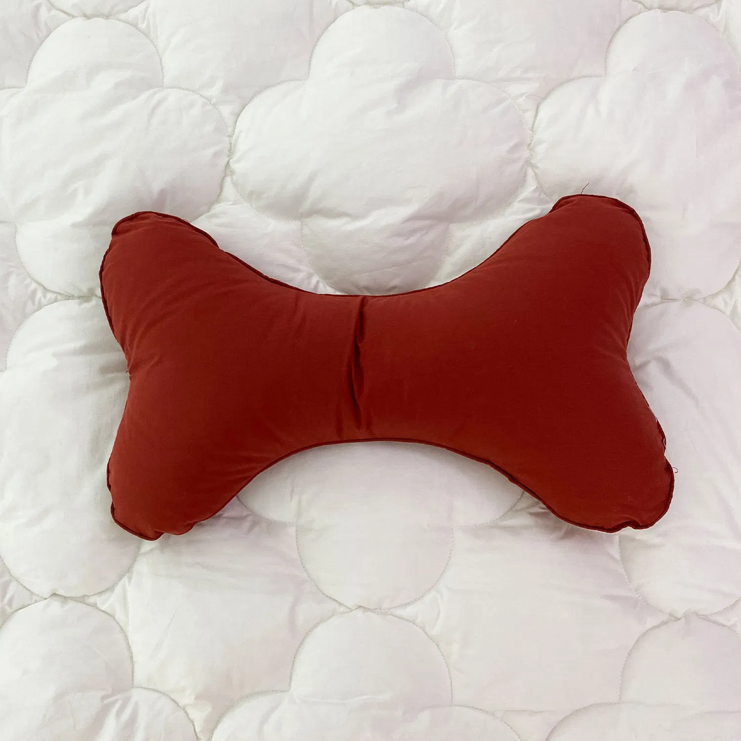 Customized White Portable Travel Velvet Resistant Worsted Cotton Exquisite Bone Pillow with Nylon Zipper